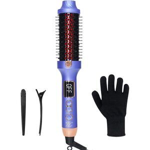 38mm Infrared Ionic Heated Round Brush 3-in-1 Hair Styler Purple